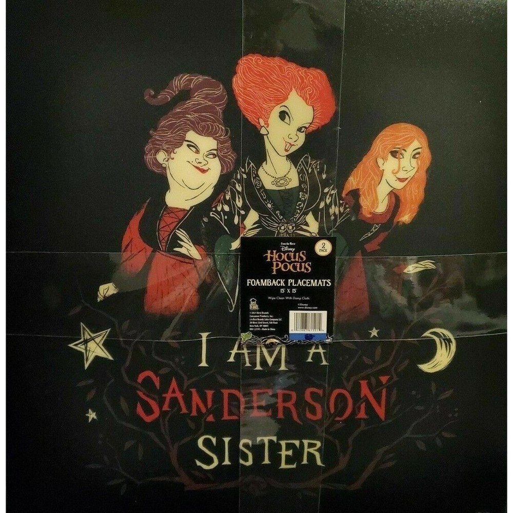 DISNEY HOCUS POCUS Sanderson Sisters Halloween FOAMBACK Lg PLACEMATS NEW 2 pack